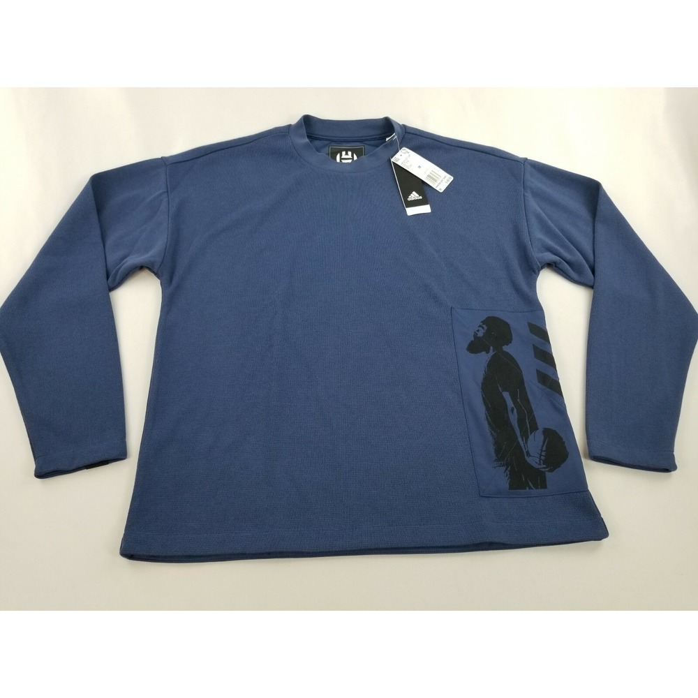 Adidas James Harden NBA Basketball Sweatshirt Blue CE7316 Mens Size M NEW
